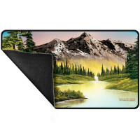 Bob Ross Mountain Retreat Black Stitched Spielmatte