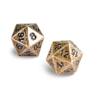 Heavy Metal D20 2Dice Set Antique Bronze