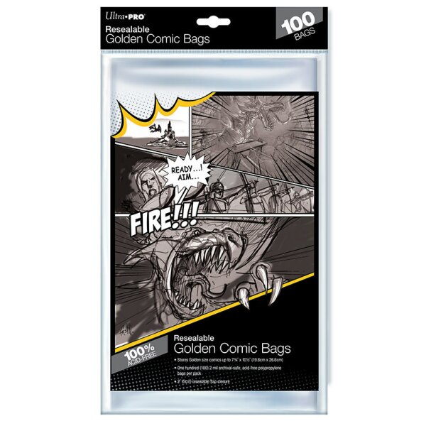 Golden Size 7-3/4" X 10-1/2" Resealable Comic Bags