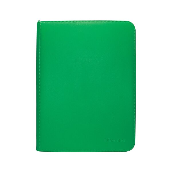 Vivid 9-Pocket Zippered PRO-Binder:  Green