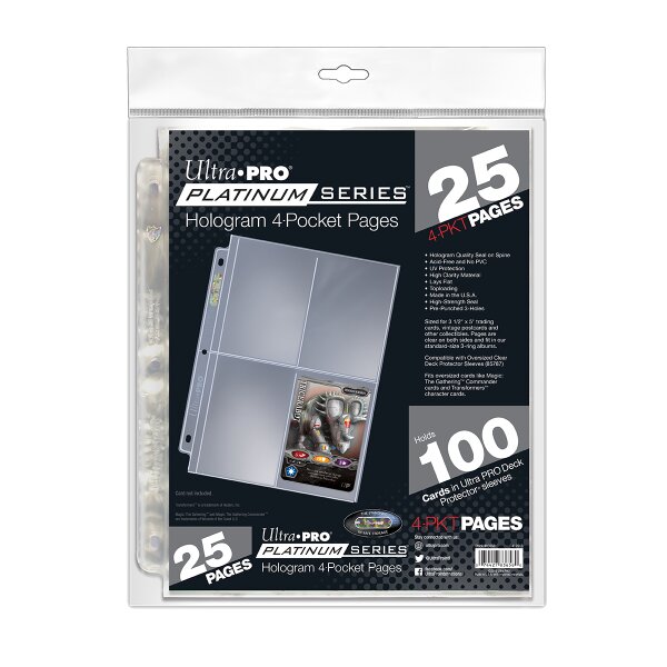 Ultra PRO Platinum Series 4-Pocket Pages (25 count retail...