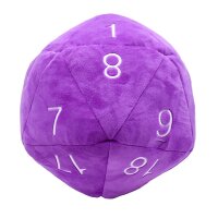 Jumbo D20 Novelty Dice Plush in Purple with White Numbering