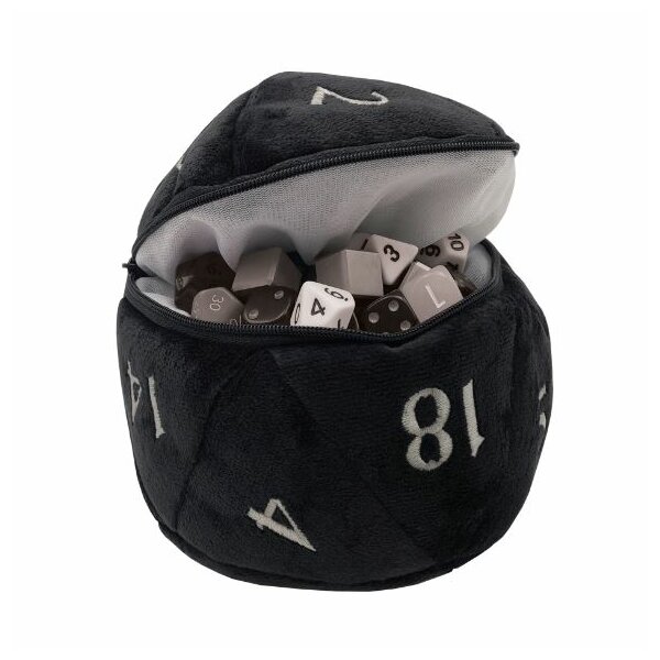 D20 PLUSH DICE BAG - BLACK