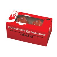 Heavy Metal Red and White D20 Dice Set for Dungeons &...