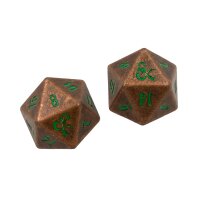 Heavy Metal Feywild Copper and Green D20 Dice Set for...