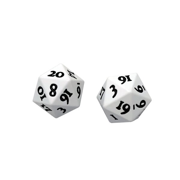 Heavy Metal D20 Dice White