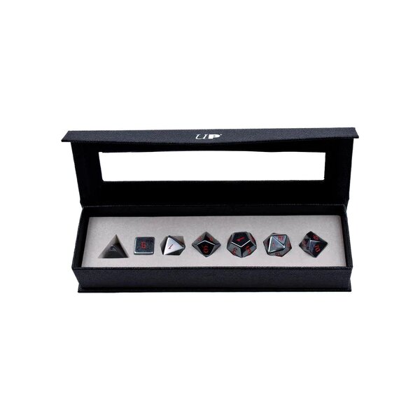 Dice Gemstone 7 RPG Set, Hematite