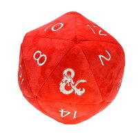 Red and White D20 Jumbo Plush for Dungeons & Dragons