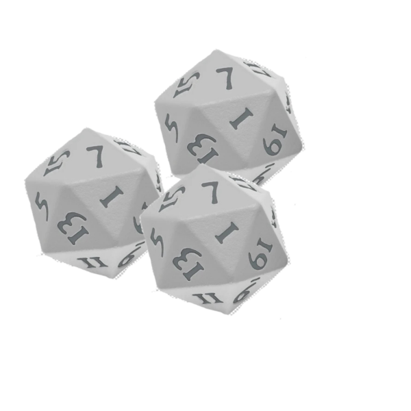 Vivid Heavy Metal Dice: White