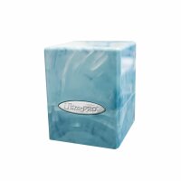 Marble Satin Cube - Light Blue / White